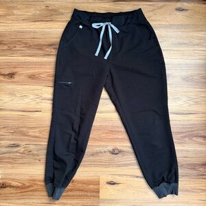 FIGS Black Petite High Waisted Zamora Scrub Pants